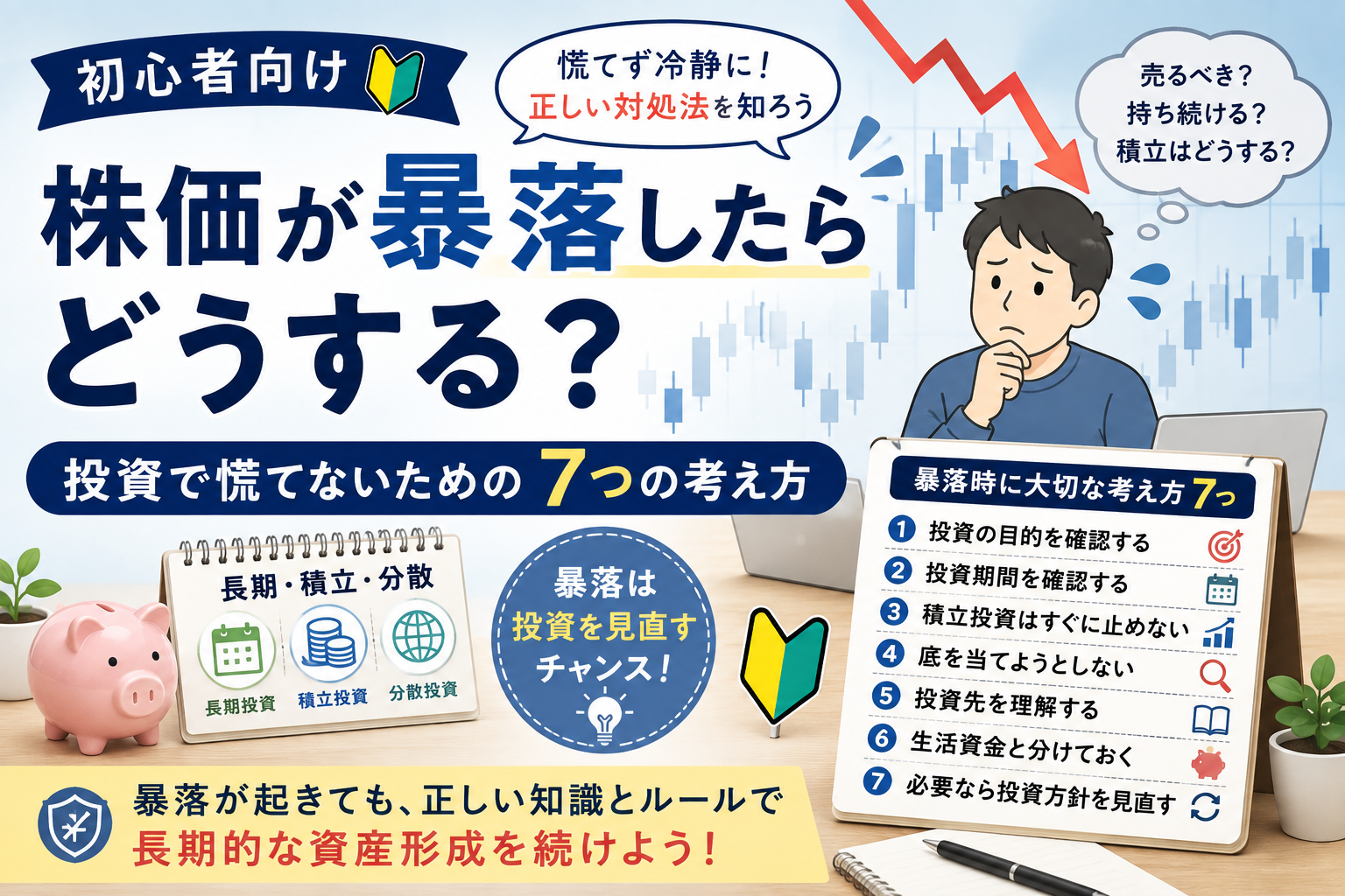 株価が暴落したときの対処法を初心者向けに解説