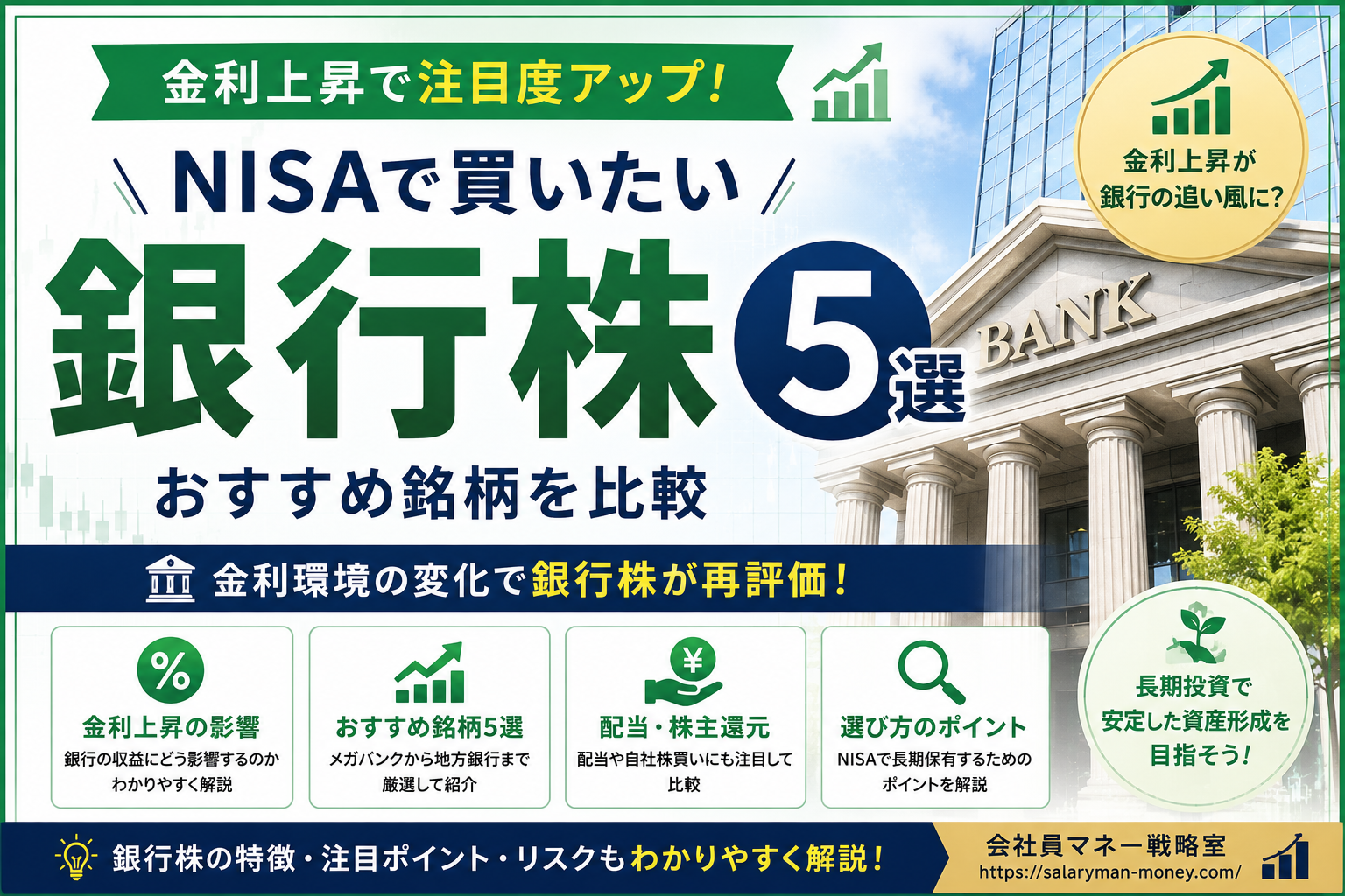 NISAで買いたい銀行株おすすめ5選