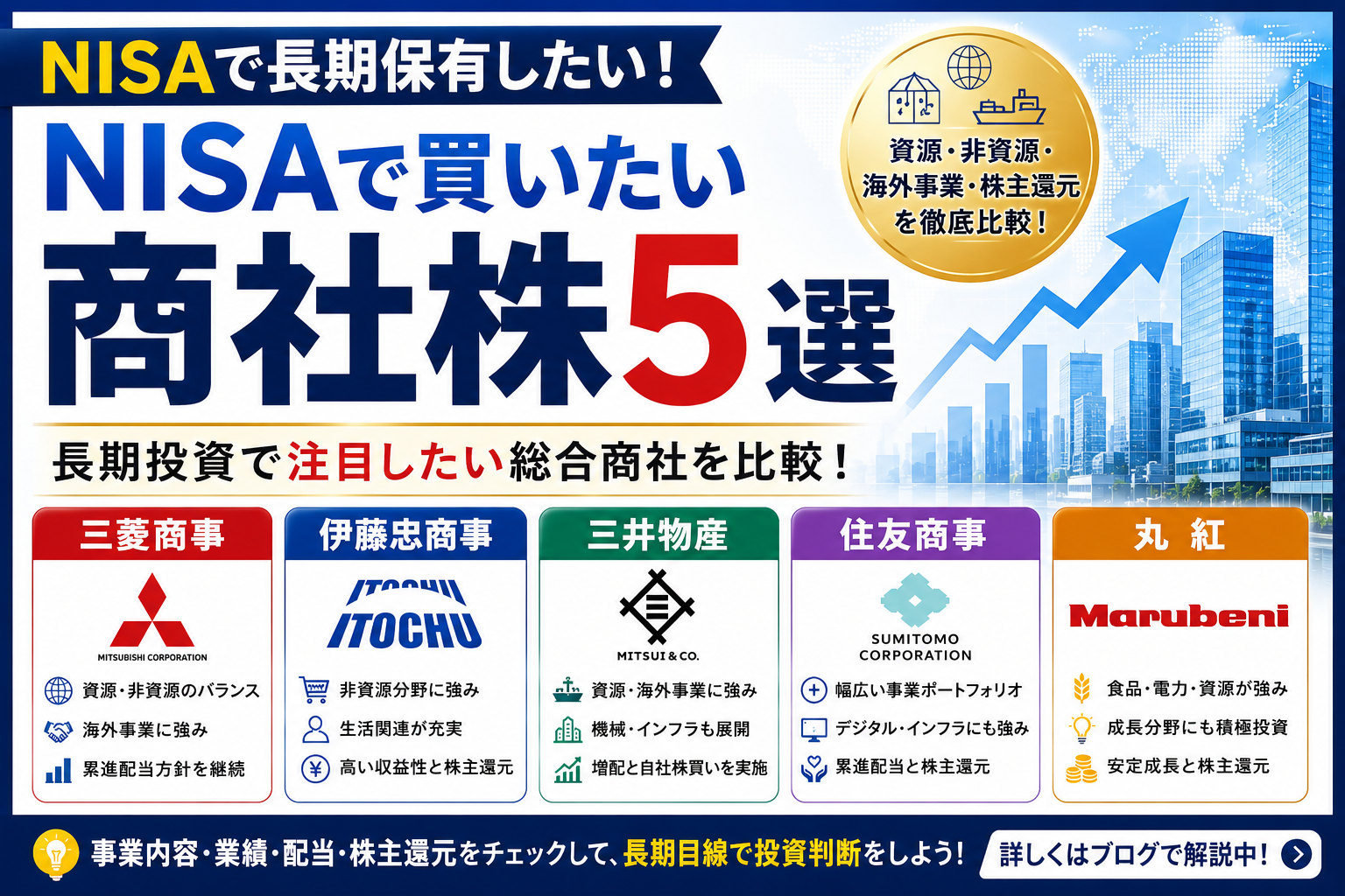 NISAで買いたい商社株おすすめ5選
