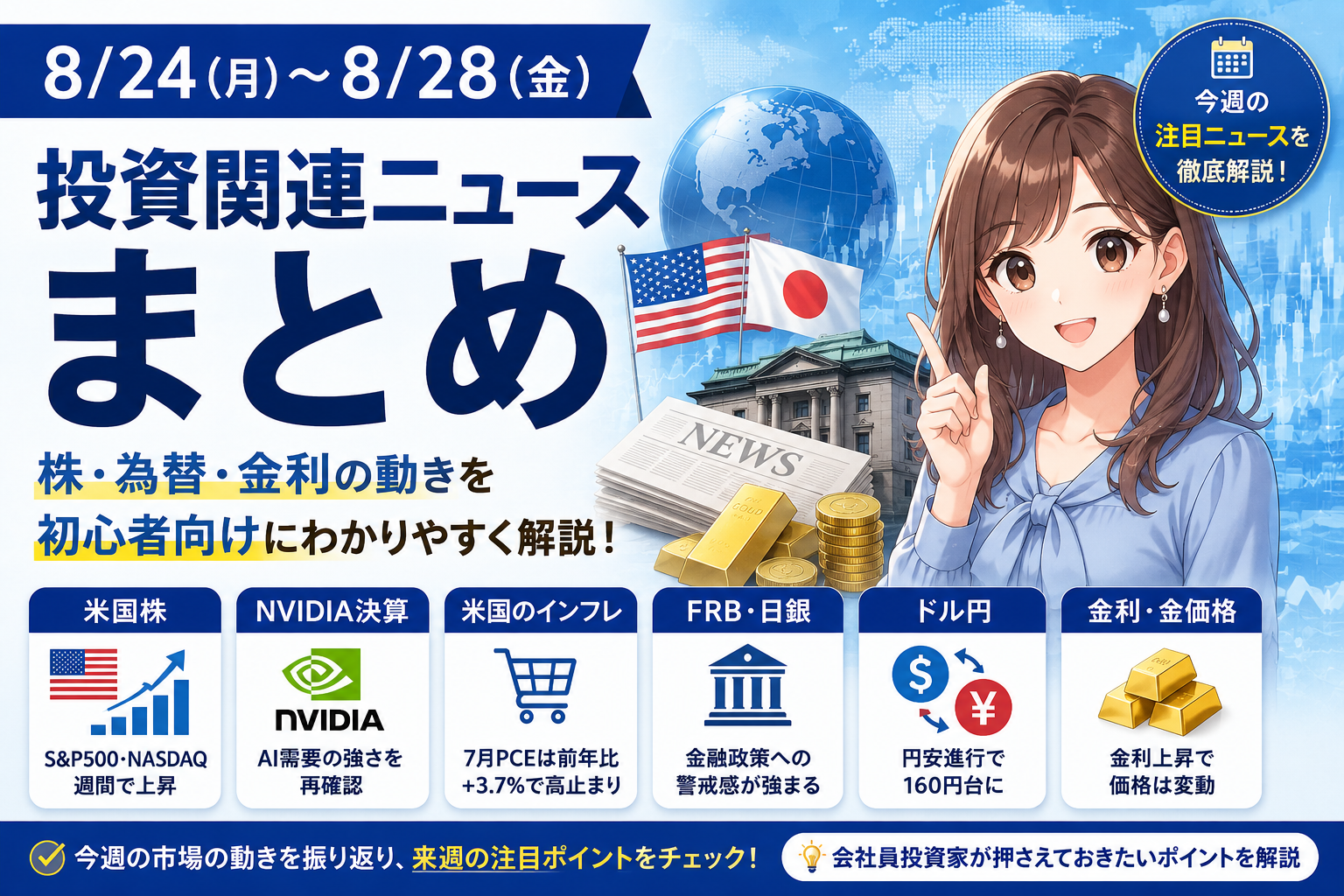 8月24日〜28日の投資関連ニュースまとめ
