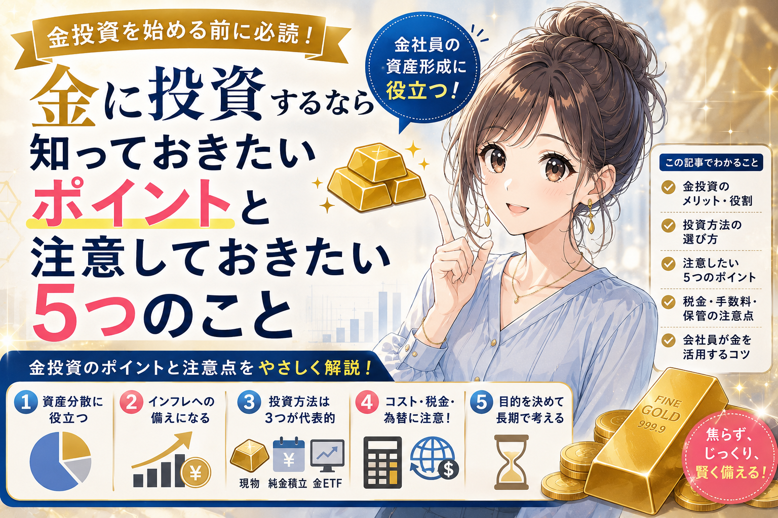 金投資のポイントと注意点を解説