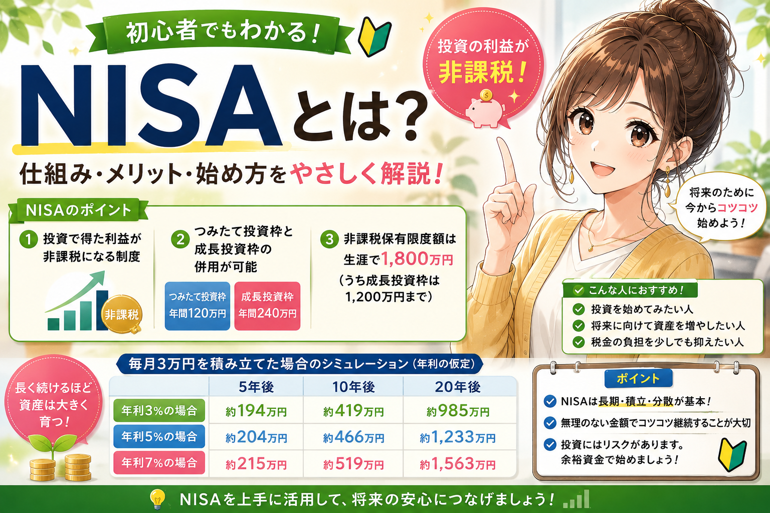 NISAとは？初心者にも和K利やすく解説！資産シミュレーション
