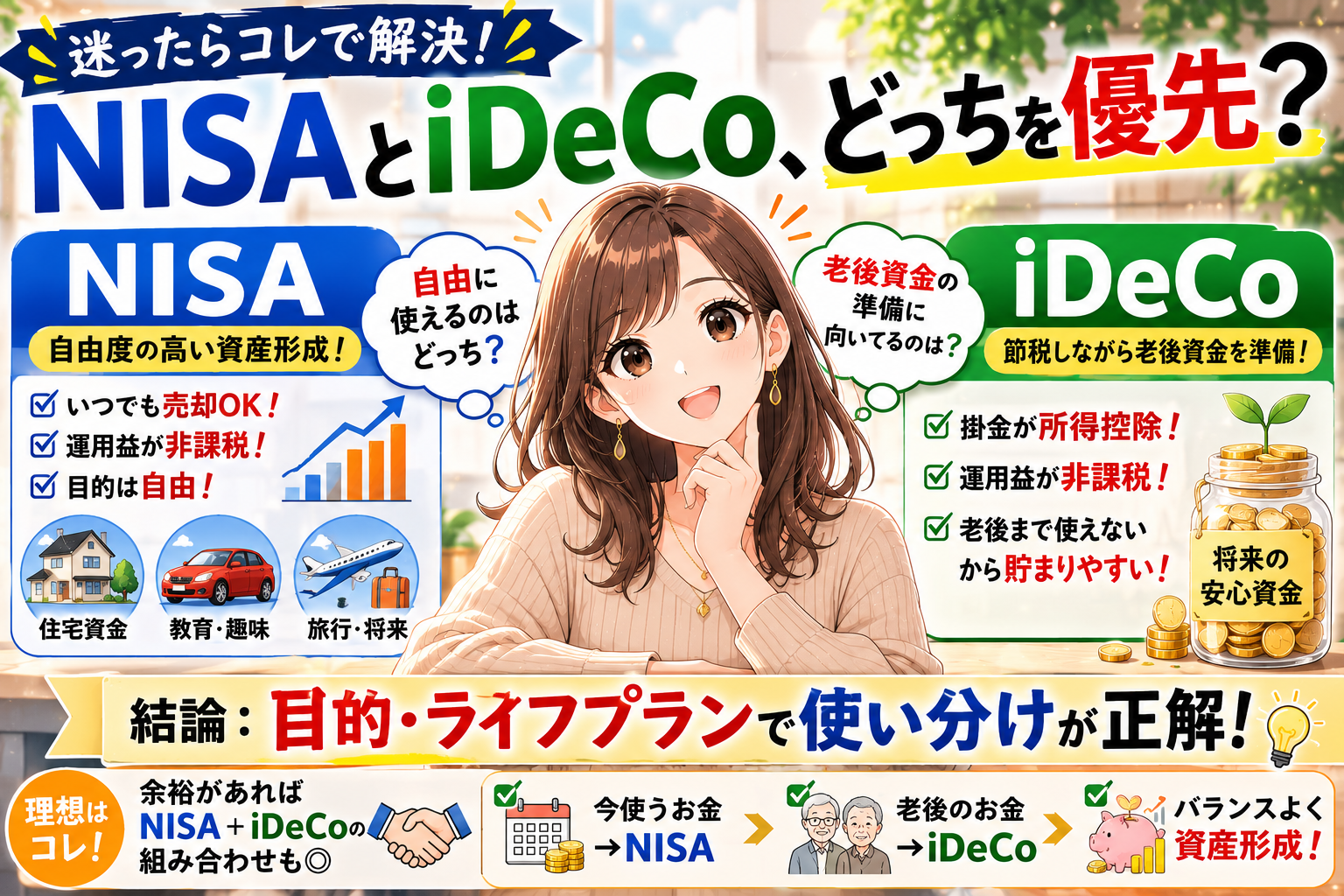 NISAとiDeCoどっちを優先？
