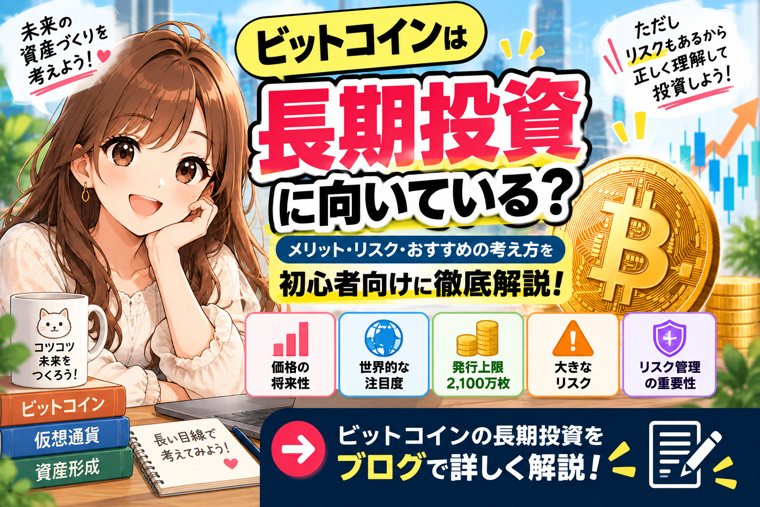 ビットコインの長期投資について初心者向けに解説。