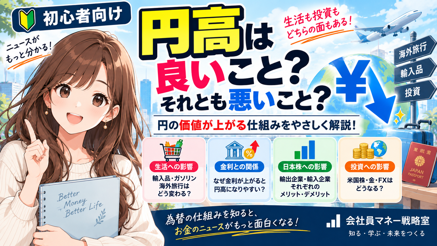 円高になる仕組みと生活・投資への影響を初心者向けに解説